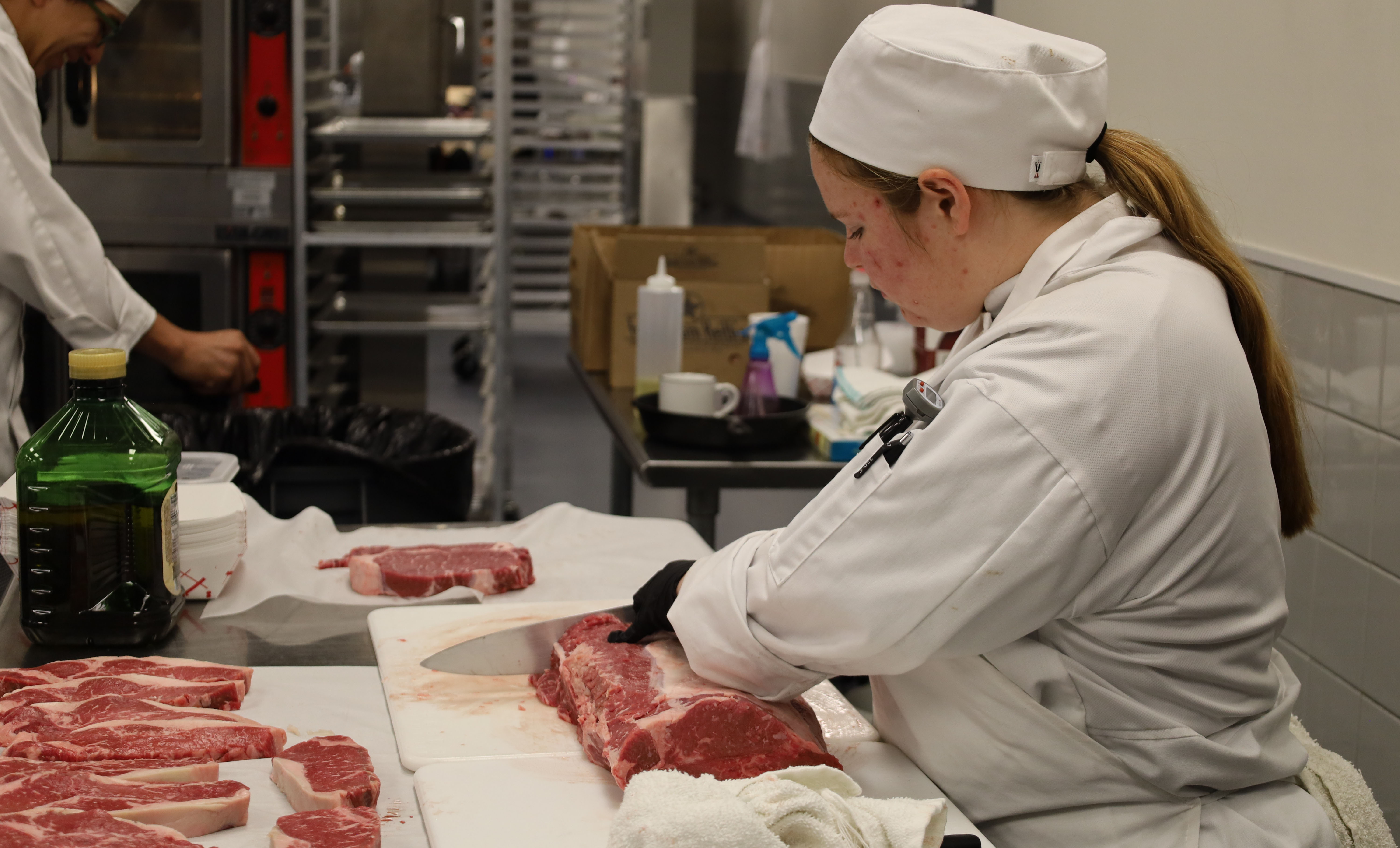 A cut above the rest:  SPC culinary students learn to prepare meat